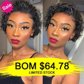 Curly Hair Style Short Bob Virgin Human Hair Wig - MeetuHair